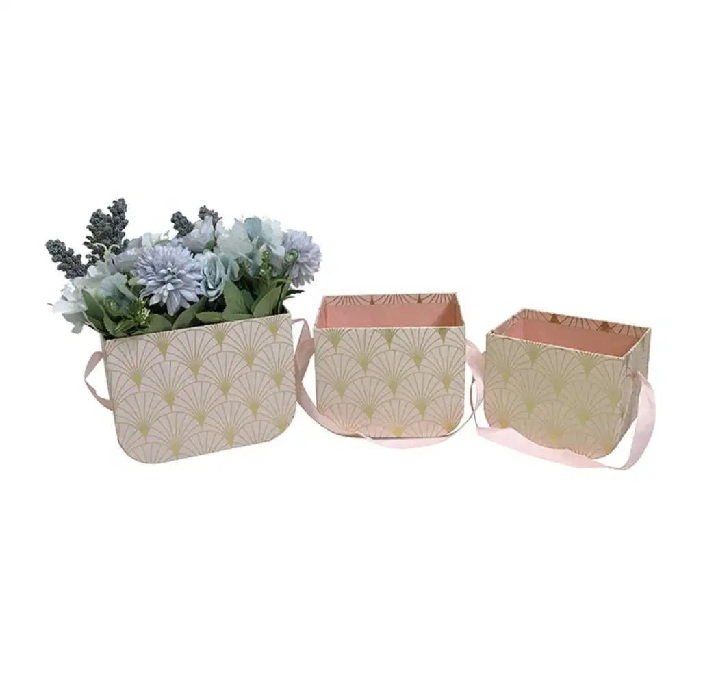 Three-Piece Small Flower Bucket Portable Flower Gift Paper Gift Box