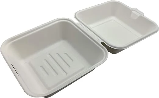 Wholesale Food Packagingdisposable Biodegradable Sugarcane Clamshell Hamburger Box