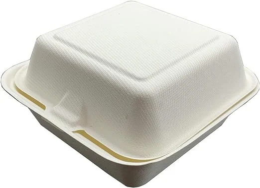 Wholesale Food Packagingdisposable Biodegradable Sugarcane Clamshell Hamburger Box