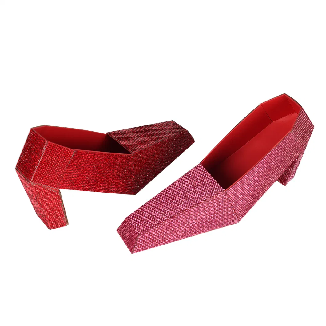 Custom Storage Packaging Gift Shoe Shaped Color Corrugated Cardboard Paper Jewelry Packing Box