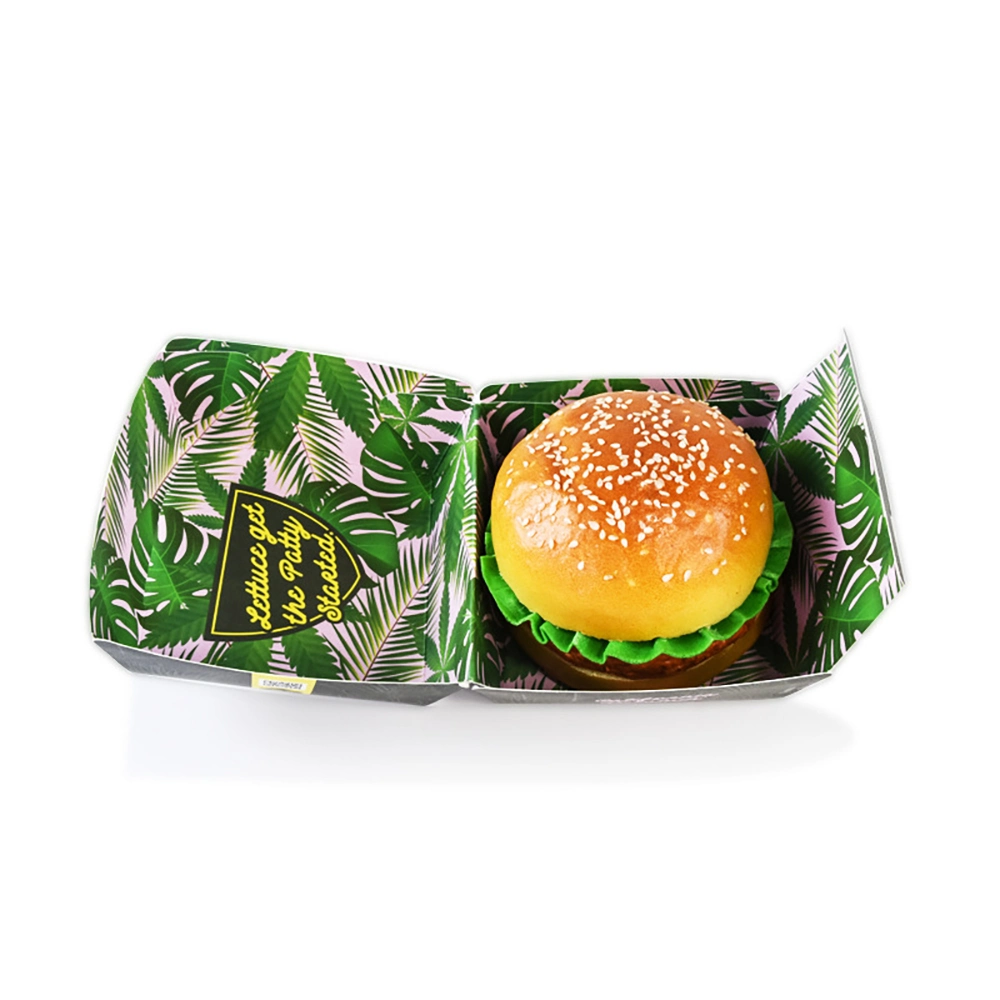 Biodegradable Craft Fries Hamburger Box Cardboard Paper Burger Box