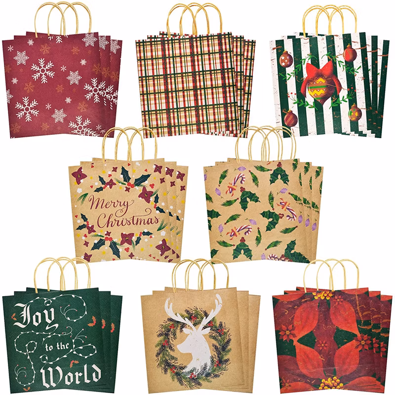 Custom Logo Kraft Paper Shopping Bag Recycled Gift Bag