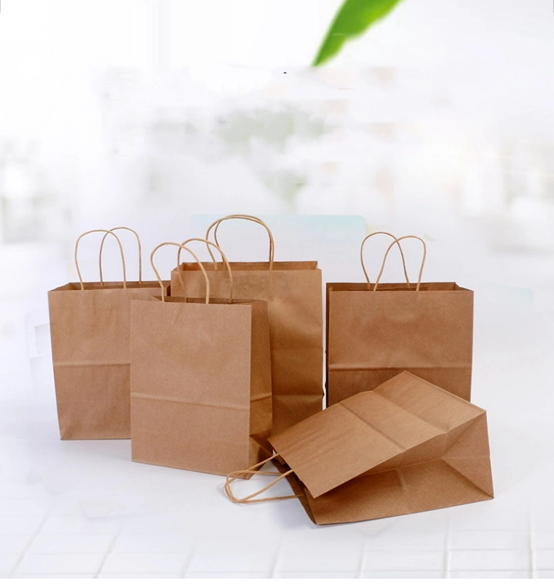 Small Paper Black Brown Retail Paper Bag Supplier Custom Design Kraft Paper Bag