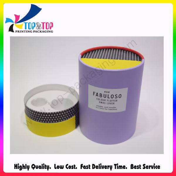 Custom Cylinder Packaging Kraft Paper Roll Core Cardboard Colorful Follower Tube Round Gift Box for Nuts/Cookies/Snack