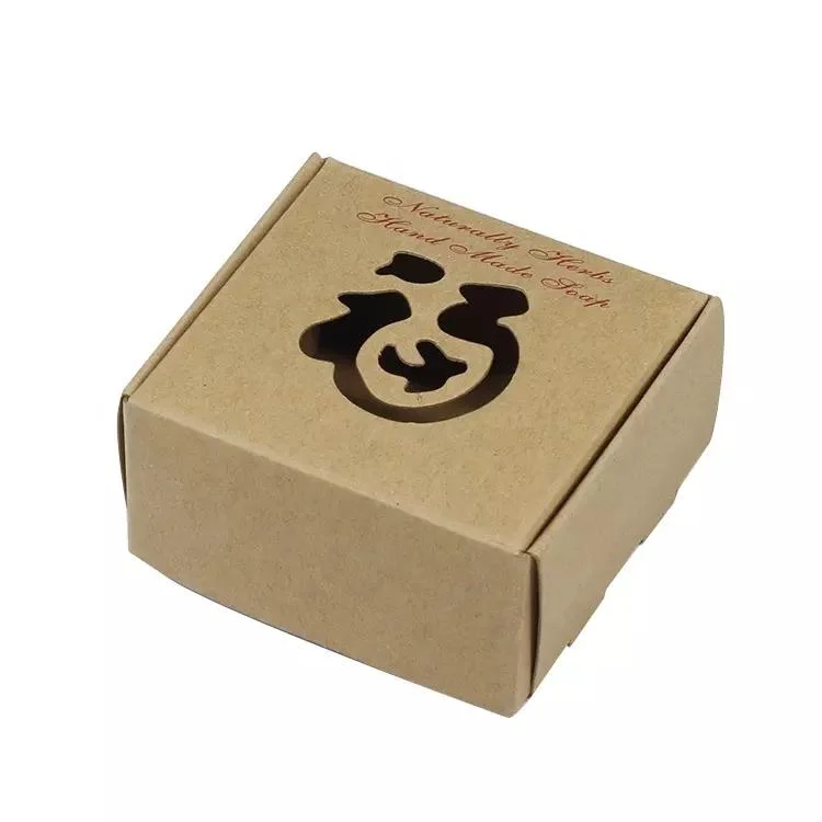 Recycled Brown Paper Kraft Die Cut Soap Packaging Box Cardboard Boxes for Soap