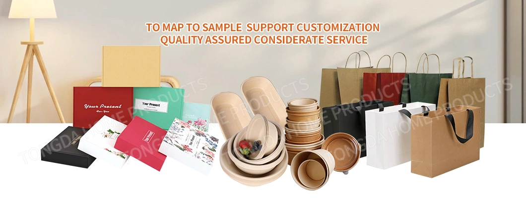 Food Packaging Kraft Paper Box Takeaway Lunch Anti Oil Food Packing Boxes