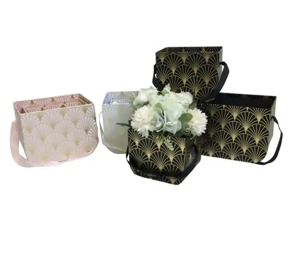 Three-Piece Small Flower Bucket Portable Flower Gift Paper Gift Box