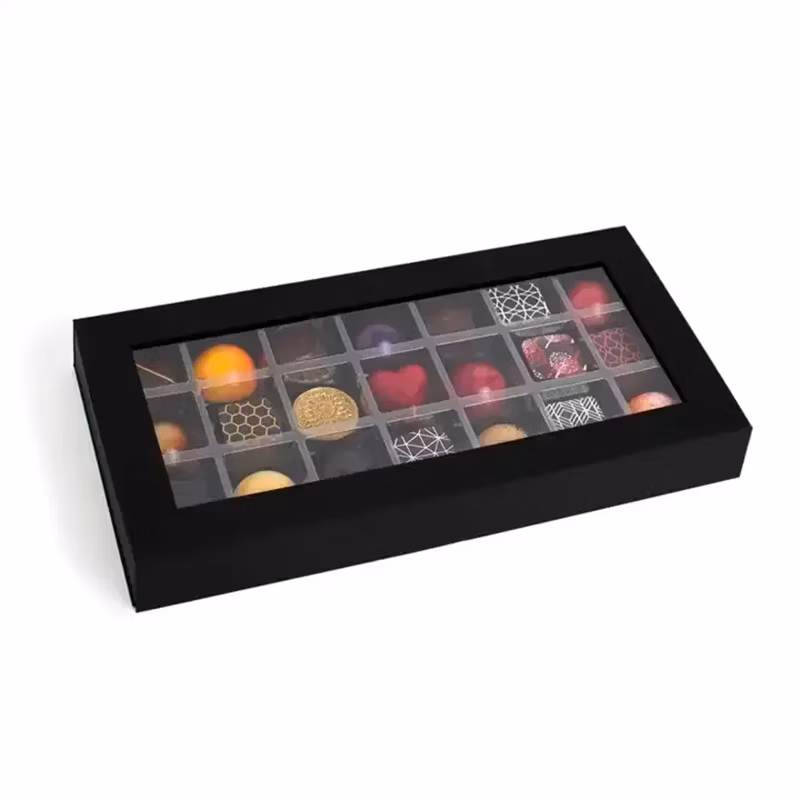 Dessert Cookie Box Kraft Paper Insert Divider Truffle Packaging Candy Gift Box China Wholesale Candy Box for Birthday Party