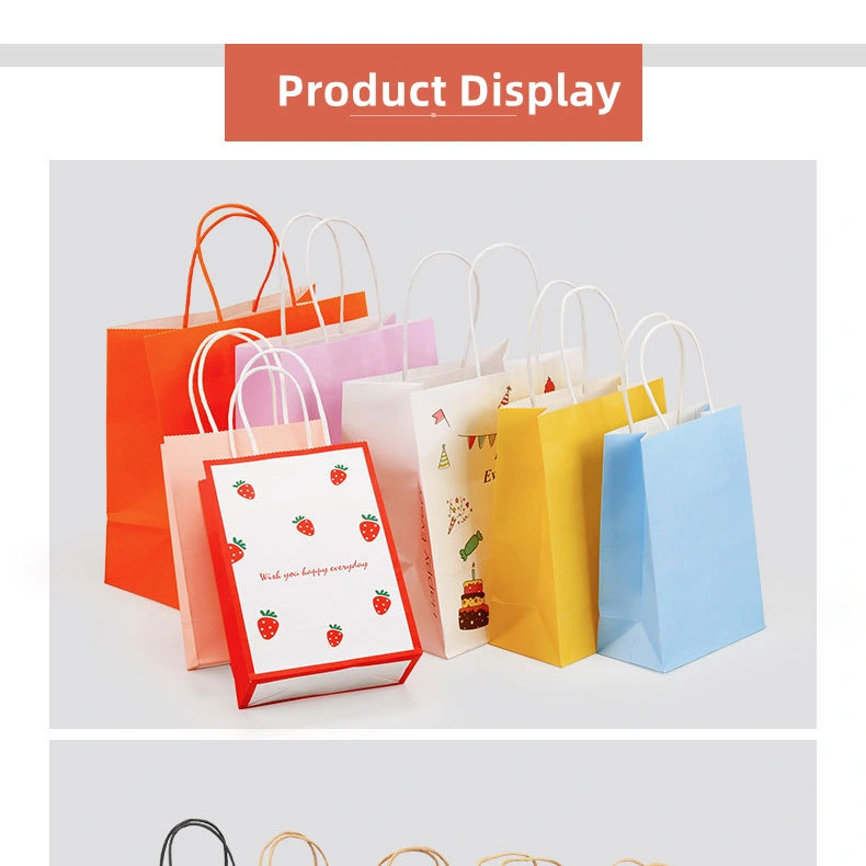 Wholesale Big Small Biodegradable Luxury Shopping Kraft Paper Gift Shop Bags with Logo Handle