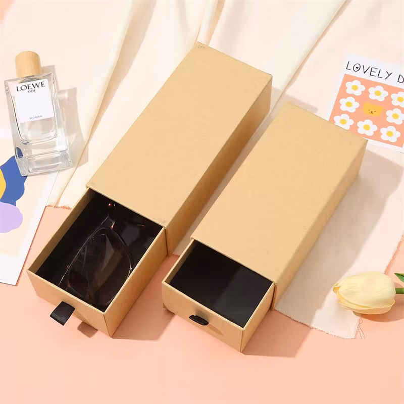 Custom Eyeglasses Packaging Box Case Hard Paper Drawer Storage Glasses Box Perfume Gift Cardboard Slide Packing Boxes