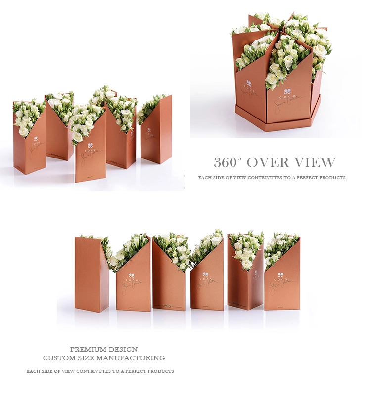 Custom Cardboard Irregular Packing Gift Flower Delivery Paper Packaging Box for Flower