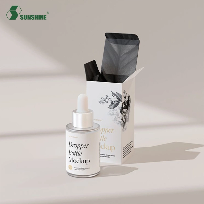 Wholesale Custom Glass Essential Oil Dropper Bottle Chipboard Carton Cosmetic Eye Cream Lipstick Packaging Paper Box