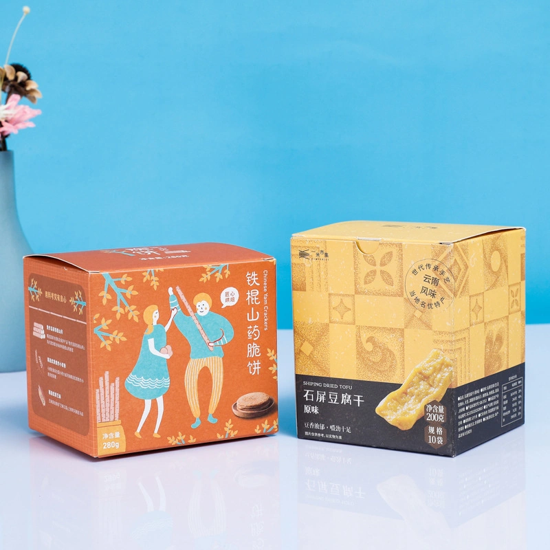 Local Specialty Snacks Folding Paper Box Delicious Yam Cake Kraft Paper Box