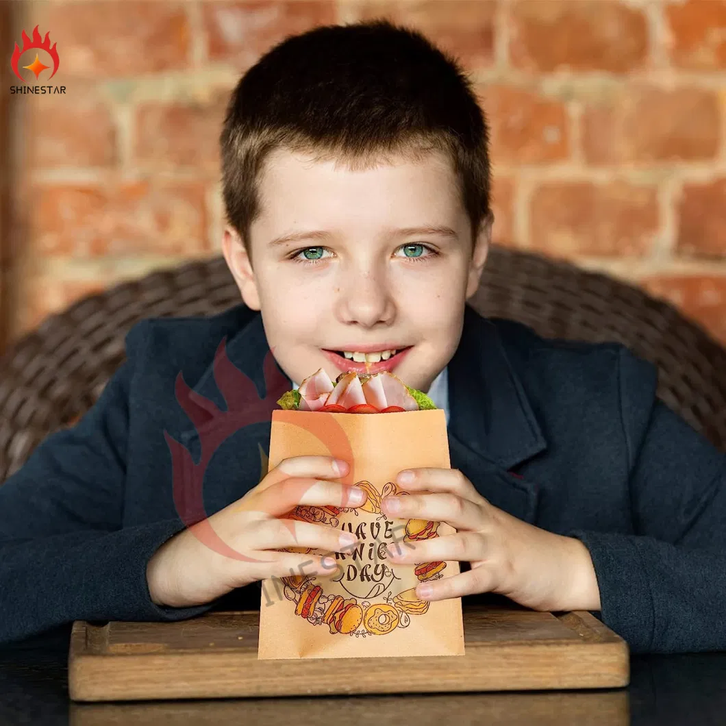 6.7" X 8" Brown Paper Treat Bags Grease Resistant Kraft Bags Small Flat Envelopes Favor Bags for Cookies Snacks Candy Donut Hamburger