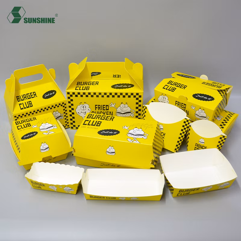 Wholesale Custom Logo Food Grade Kids Meal Takeout Container Candy Pastry Brown Kraft Paper Cookie Cardboard Packaging Boxes with Handle
