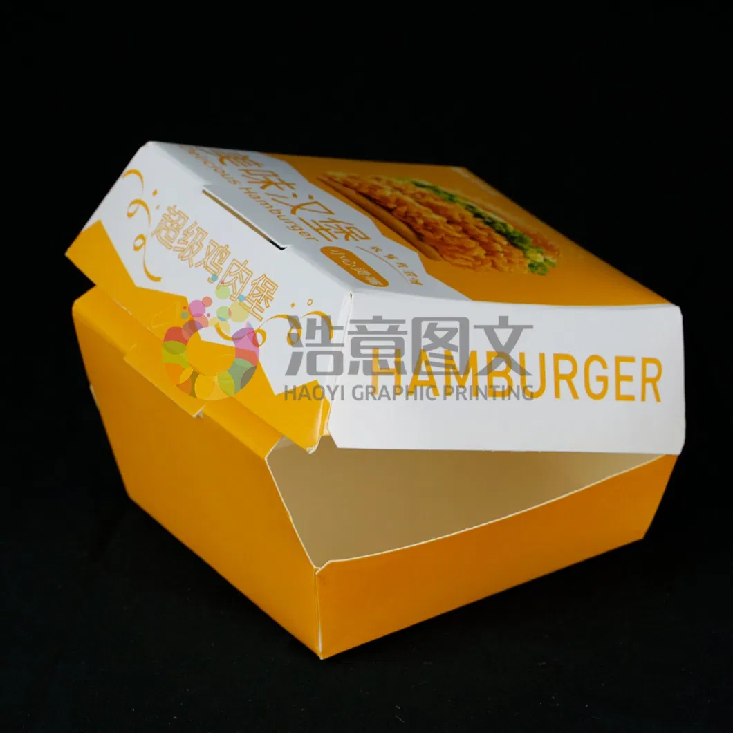 China Wholesale Custom Kraft Paper Food Takeaway Hamburger Packaging Box