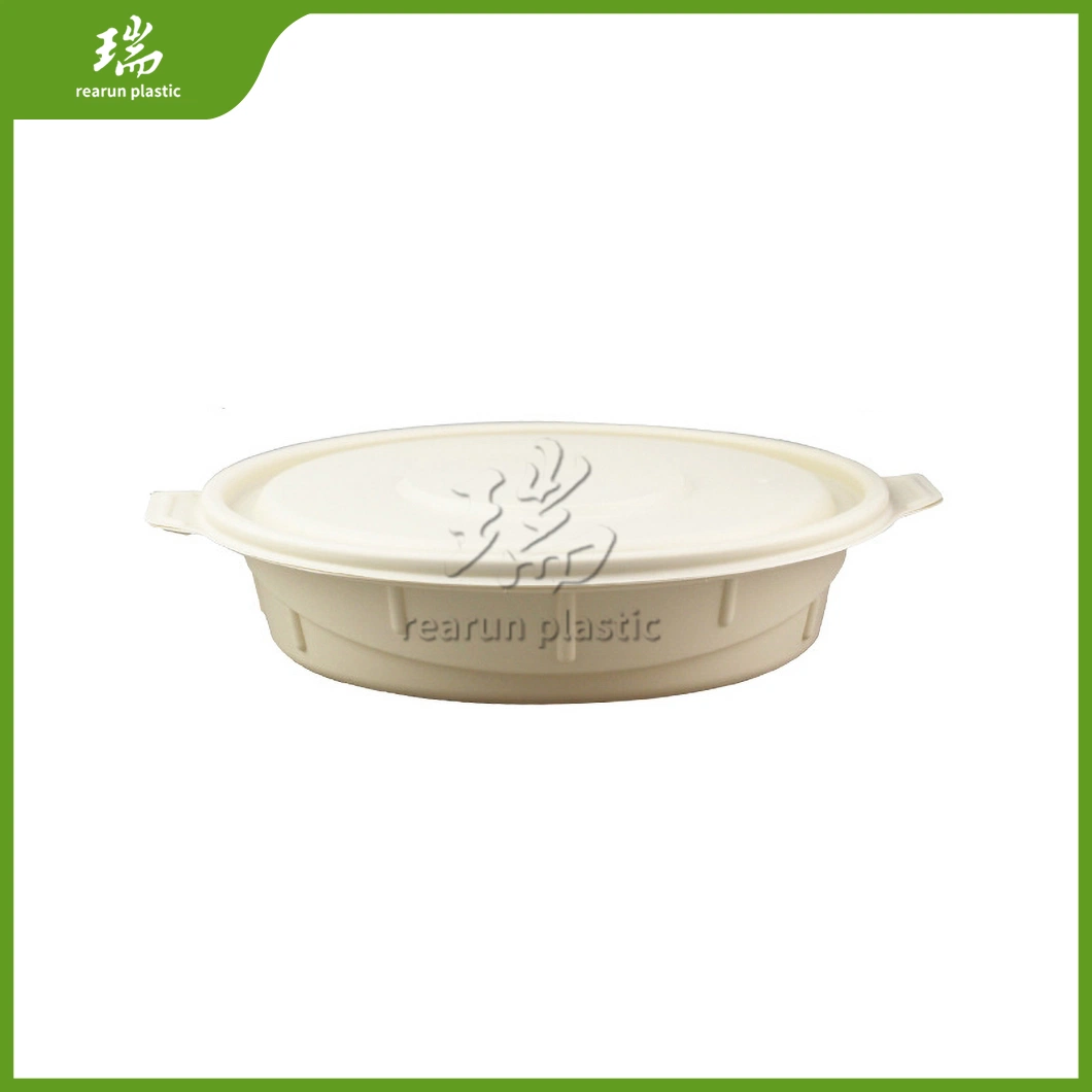 Rearun Biodegradable Cornstarch Lunch Box China Wholesaler Custom Paper Takeaway Bento Box Disposable Lunch