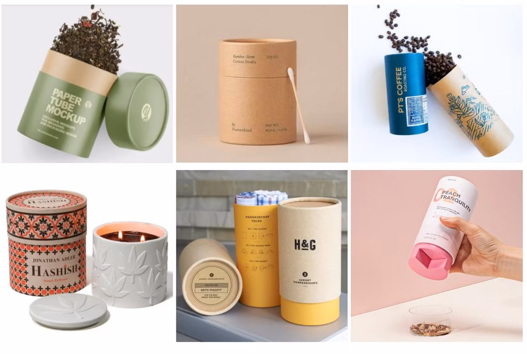 Custom Logo Biodegradable Kraft Paper Tube Packaging Round Box