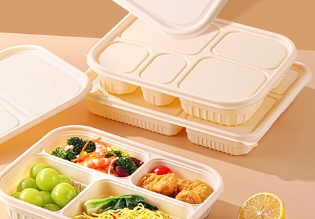 Rearun Biodegradable Cornstarch Lunch Box China Wholesaler Custom Paper Takeaway Bento Box Disposable Lunch