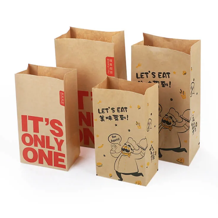 Large Kraft Brown Shopping Paper Bags with Handles for Food Grocery Shopping