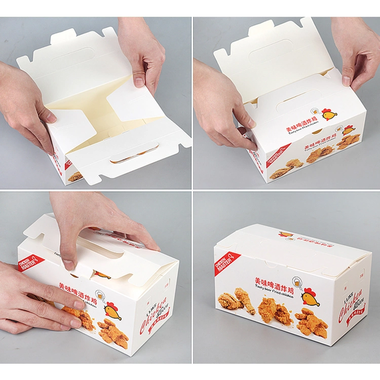 Wholesale Custom Printed Takeaway Paper Containers Burger French Fries Popcorn Fried Chicken Cake Food Packaging Box