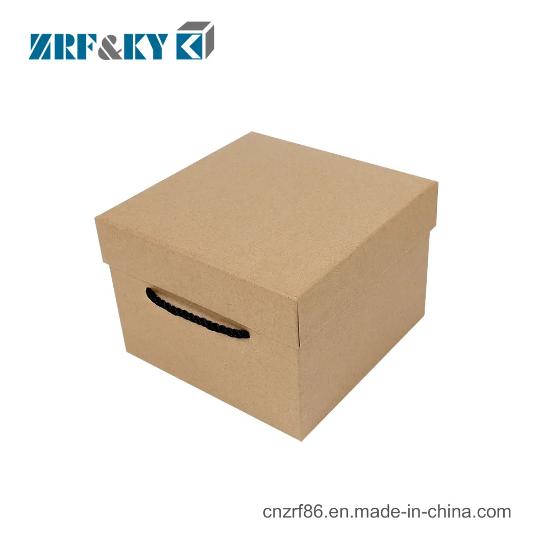 Custom Lid and Base Style Brown Kraft Corrugated Paperboard Gift Snacks Storage Packaging Paper Carton Box