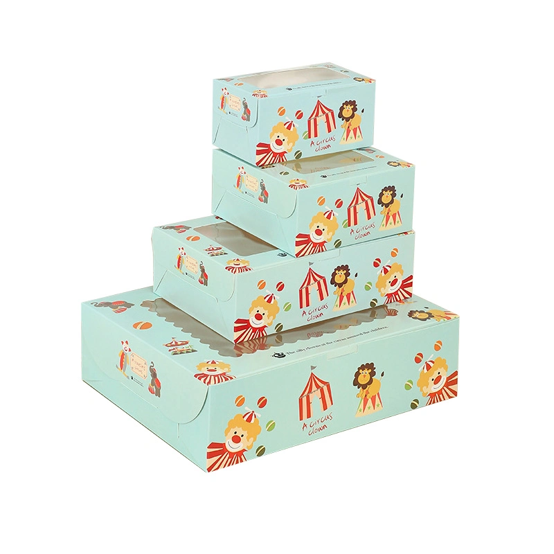 Custom Printed 2 4 6 12 Holes Wedding Christmas Cookie Baking Packaging Single Mini Kraft Paper Cupcake Cake Boxes with Window