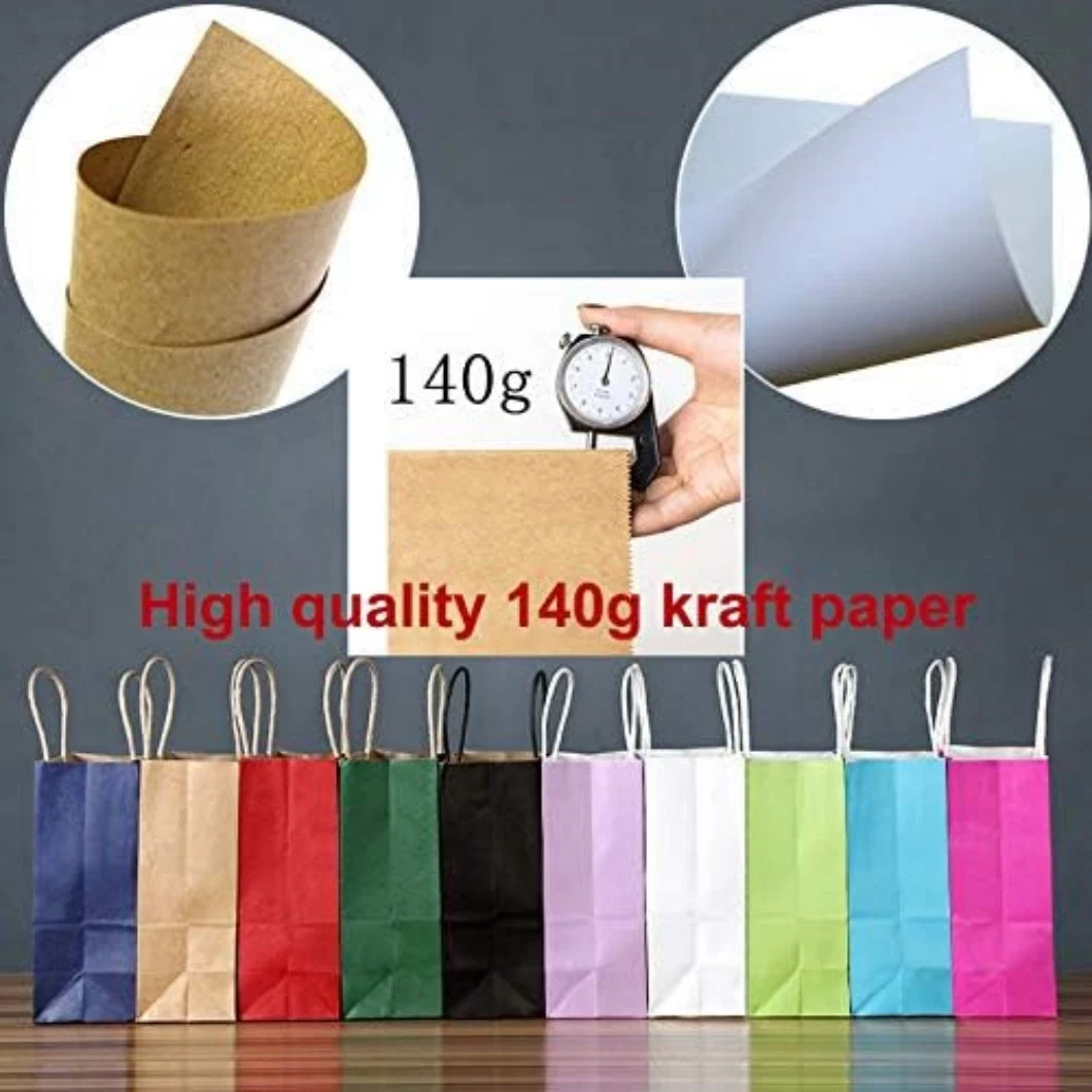 Large Biodegradable Kraft Paper Bags with Handles, Brown Paper Bag