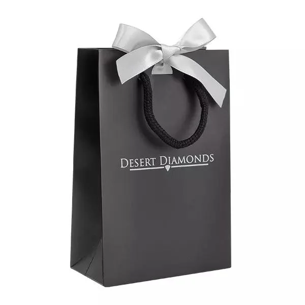 Custom Print Logo Elegant White Black Small Bow Gift Paper Bags Pink Luxury Boutique Paper Shopping Bag with Ribbon Handle