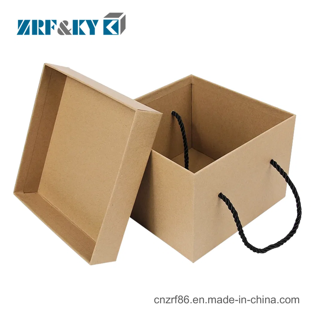 Custom Lid and Base Style Brown Kraft Corrugated Paperboard Gift Snacks Storage Packaging Paper Carton Box