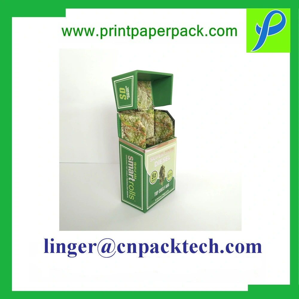 Custom Printed Luxury Staircase Green Cardboard Paper Gift Packaging Card Box with Logo Printing