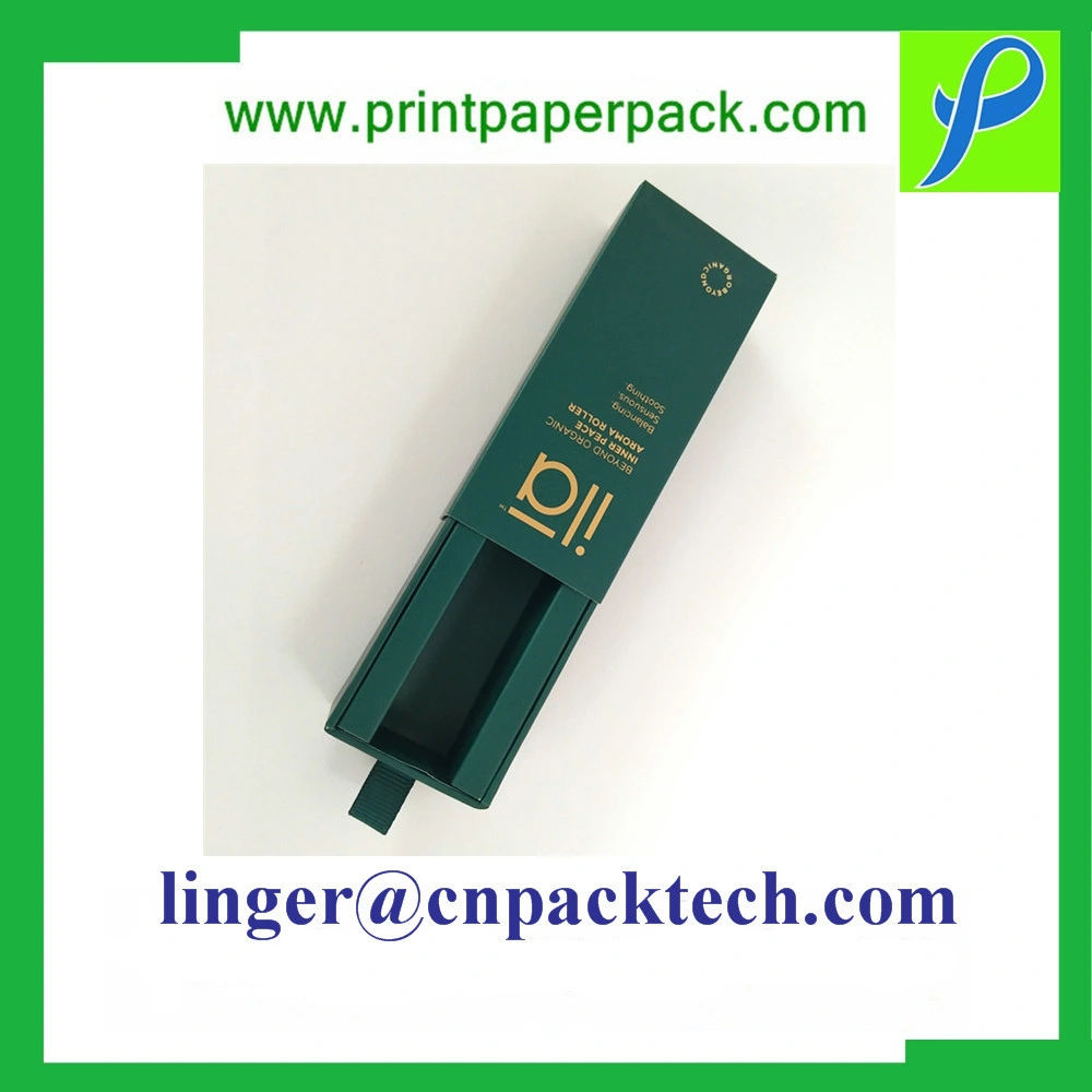 Custom Printed Luxury Staircase Green Cardboard Paper Gift Packaging Card Box with Logo Printing