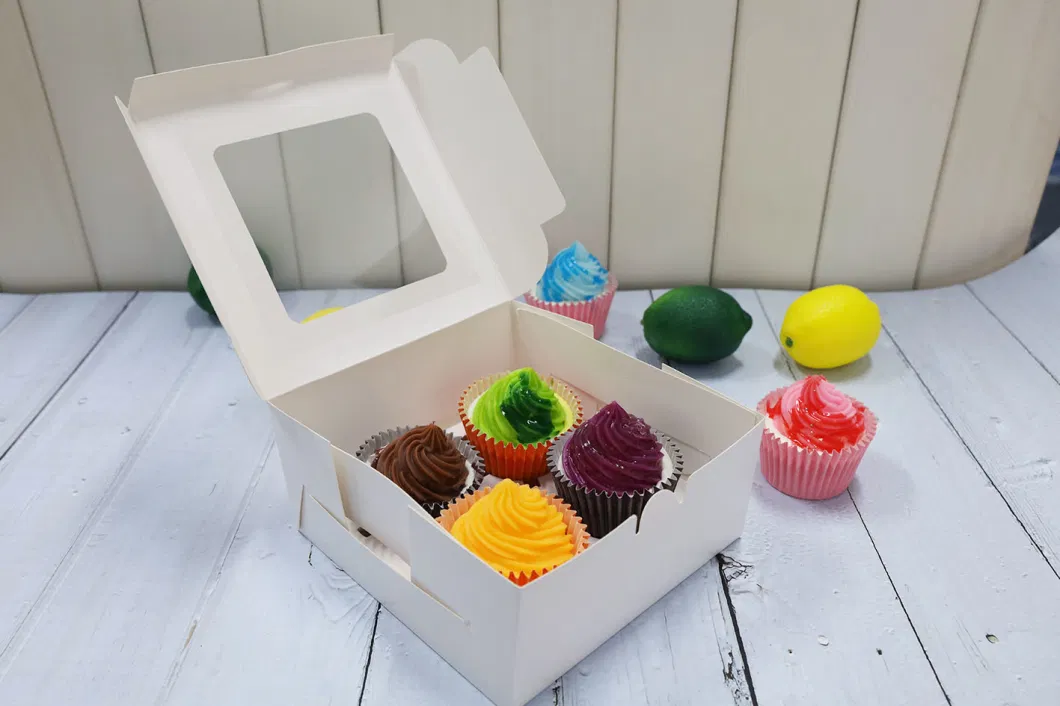 Wholesale Bulk 4 Hole 6 Hole Cupcake Packaging Cup Cake Boxes Kraft Paper Cupcake Box Export to USA, UK, Japan, Australia, Canada