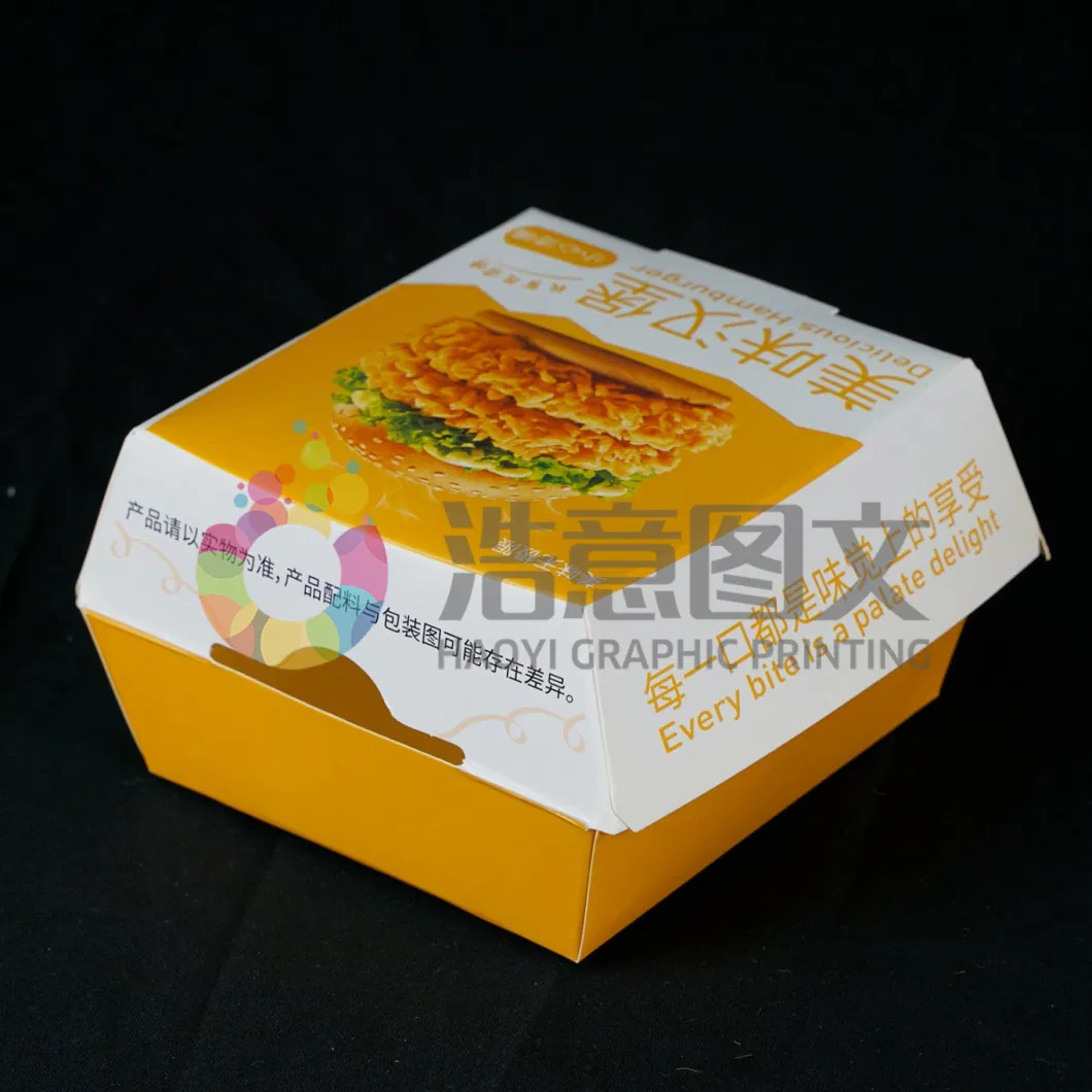 China Wholesale Custom Kraft Paper Food Takeaway Hamburger Packaging Box