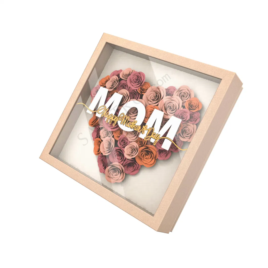 Mothers Day Gift Paper Cardboard Box with PVC Clear Flower Window