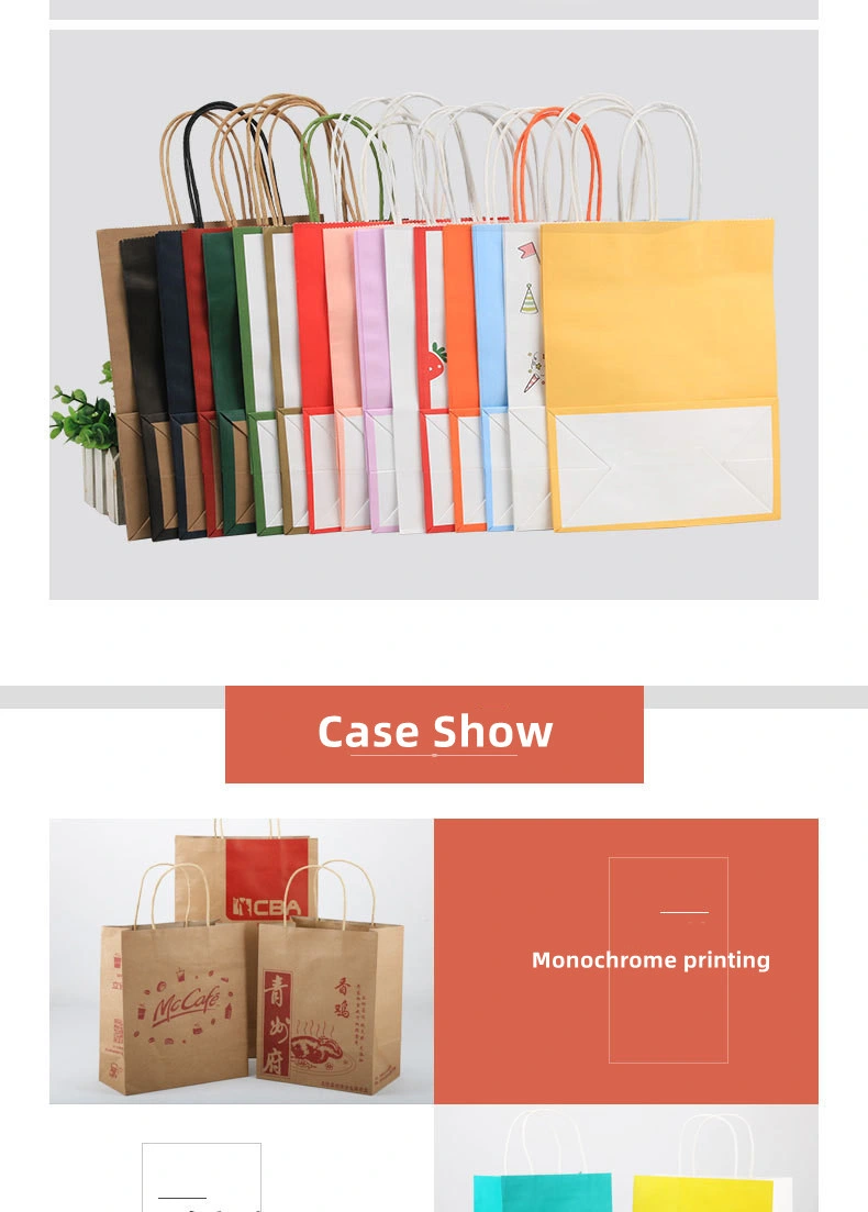 Wholesale Big Small Biodegradable Luxury Shopping Kraft Paper Gift Shop Bags with Logo Handle