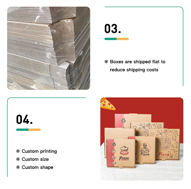 Eco Friendly Custom 12X12 Food Packing Takeaway Corrugated 12 Inch Paper Pizza Box