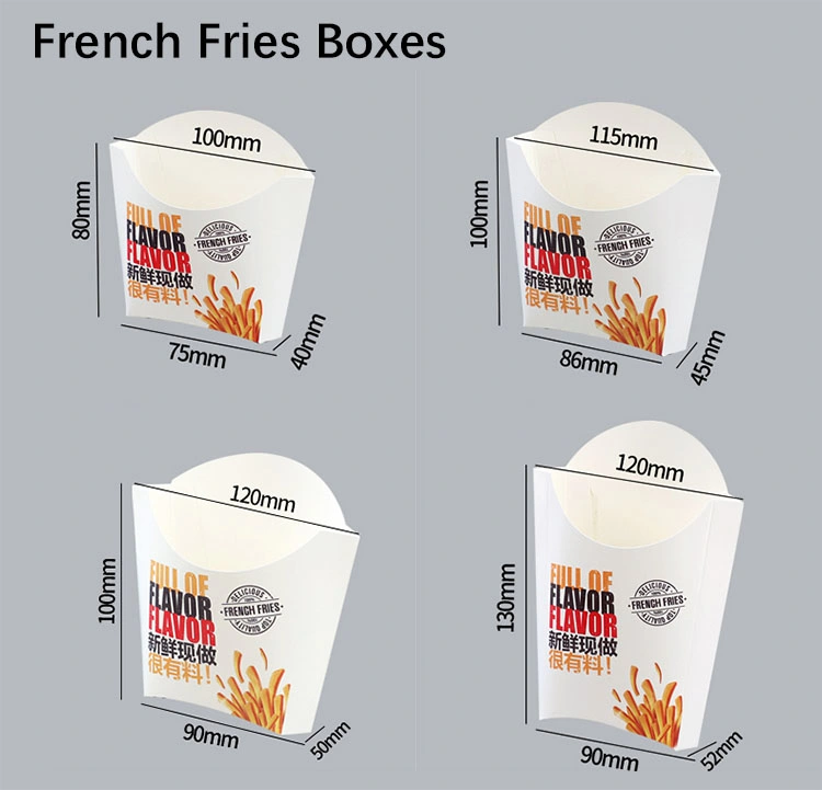 Wholesale Custom Printed Takeaway Paper Containers Burger French Fries Popcorn Fried Chicken Cake Food Packaging Box