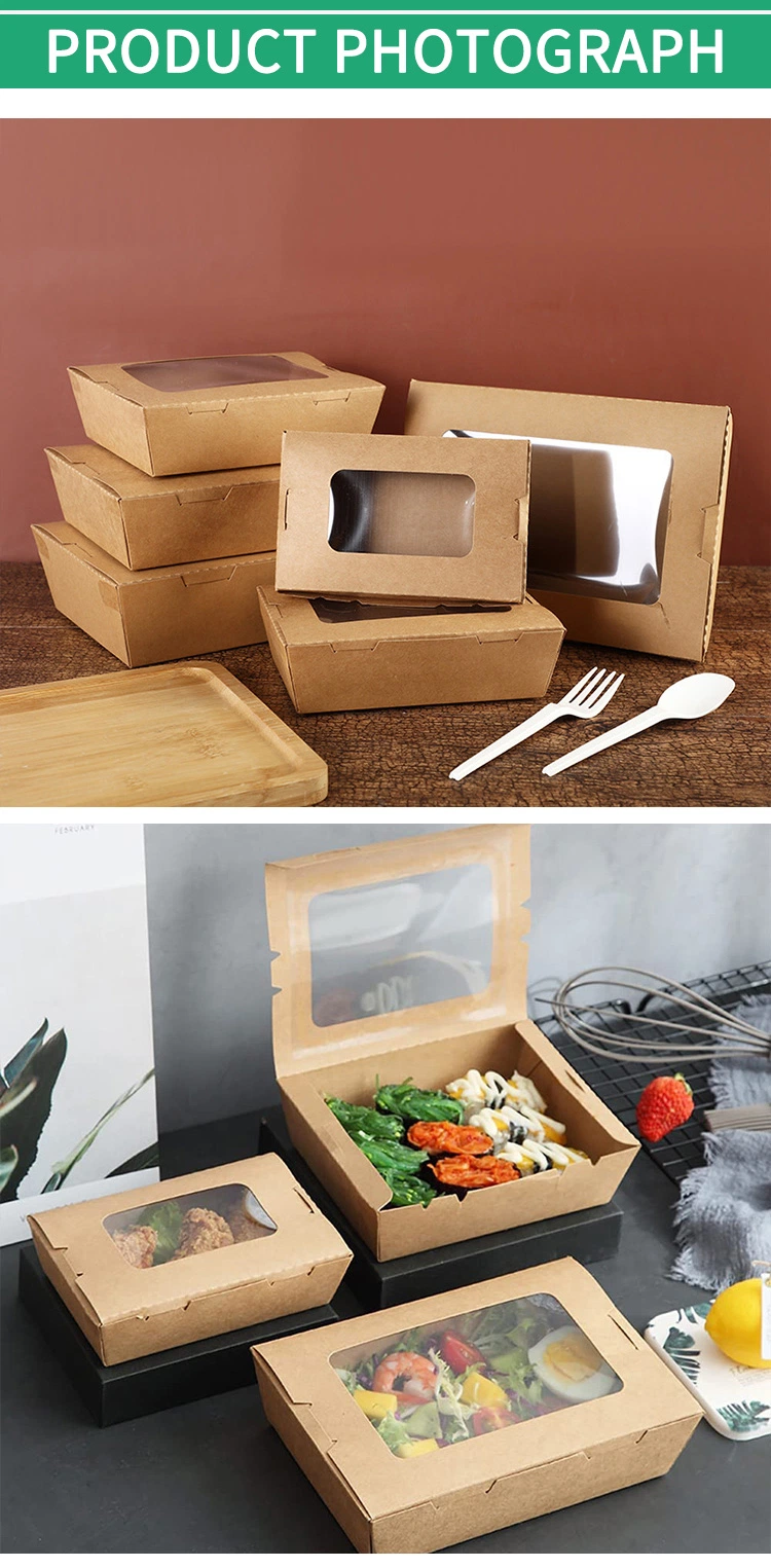 Wholesale Food Grade Kraft Paper Box Takeaway Packaging