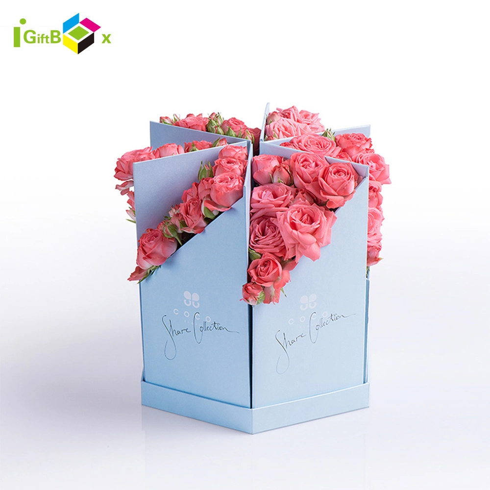 Custom Cardboard Irregular Packing Gift Flower Delivery Paper Packaging Box for Flower