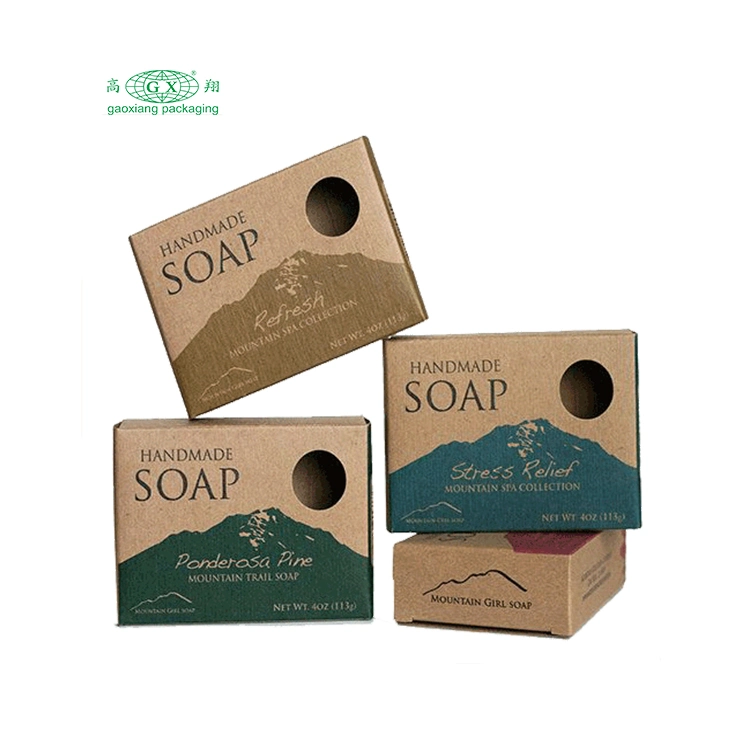 Eco Friendly Kraft Paper Box Custom Logo Color Printed Soap Box