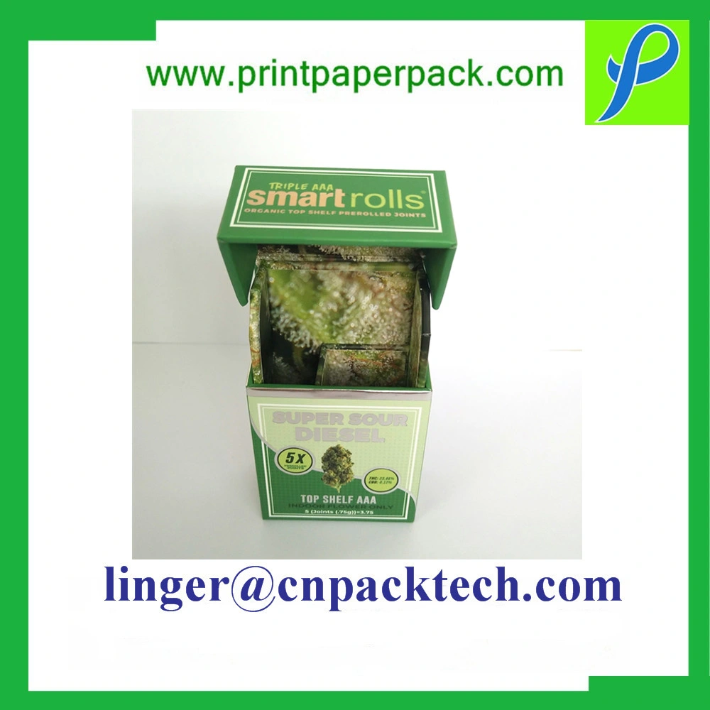 Custom Printed Luxury Staircase Green Cardboard Paper Gift Packaging Card Box with Logo Printing