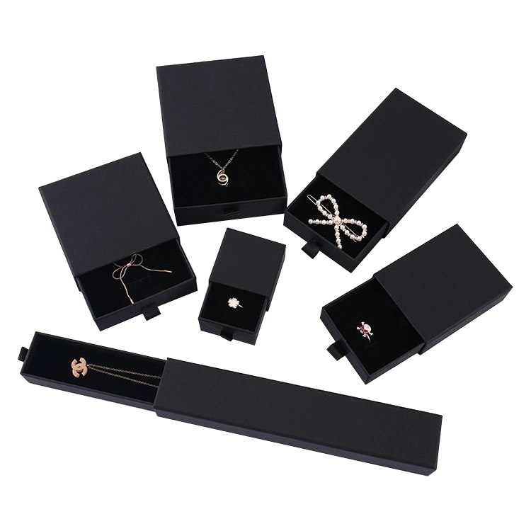 Customized Paper Cardboard Drawer Sliding Jewelry Packaging Box Gift Boxes Necklace Earring Bracelet Ring Jewelry Box