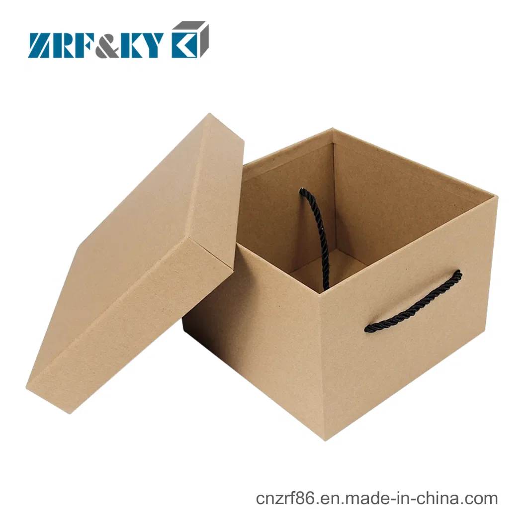 Custom Lid and Base Style Brown Kraft Corrugated Paperboard Gift Snacks Storage Packaging Paper Carton Box