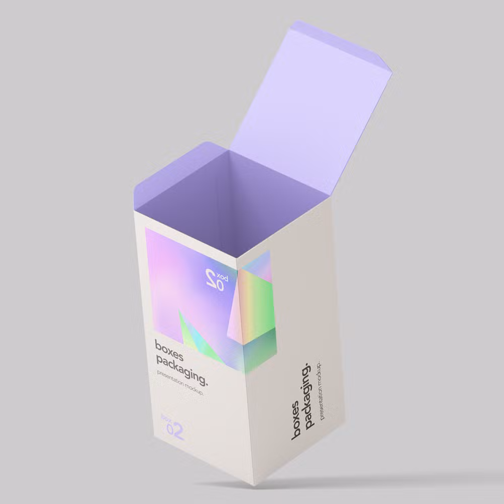 Custom Wholesale Holographic Shiny Cosmetic Bottle Folding Paper Box