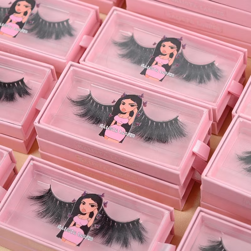 Strip Eyelashes Vendor Custom Logo Luxury Black Purple Fur Acrylic Cases Lashbox Packaging