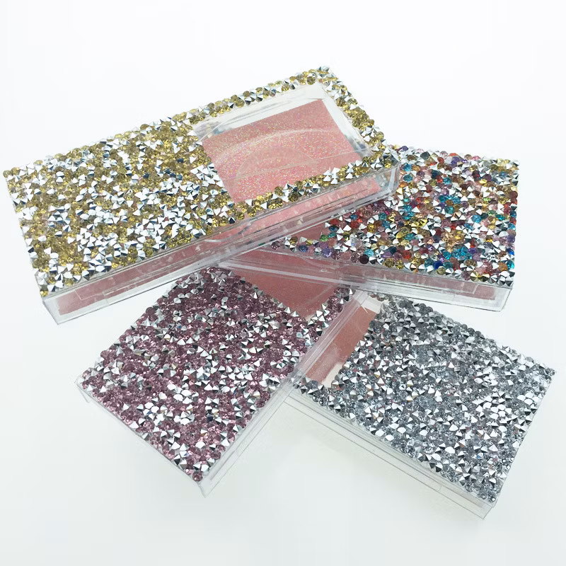 Strip Eyelashes Vendor Custom Logo Luxury Black Purple Fur Acrylic Cases Lashbox Packaging