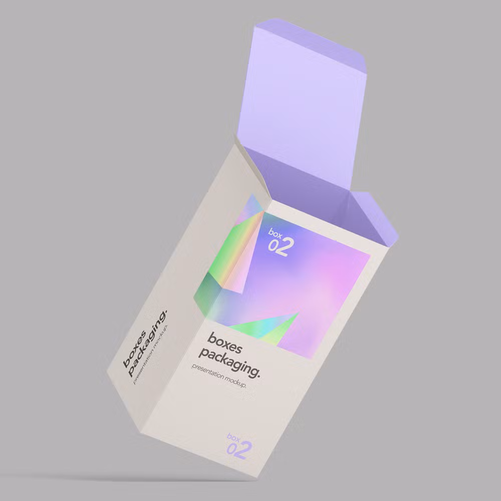 Custom Wholesale Holographic Shiny Cosmetic Bottle Folding Paper Box