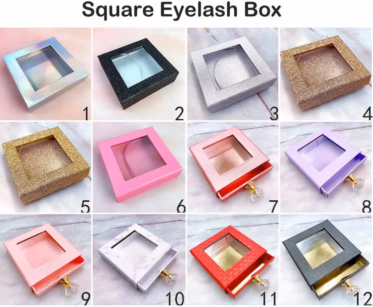 High Quality Cardboard Paper One Pair of Fake Eyelashes Box with Window
