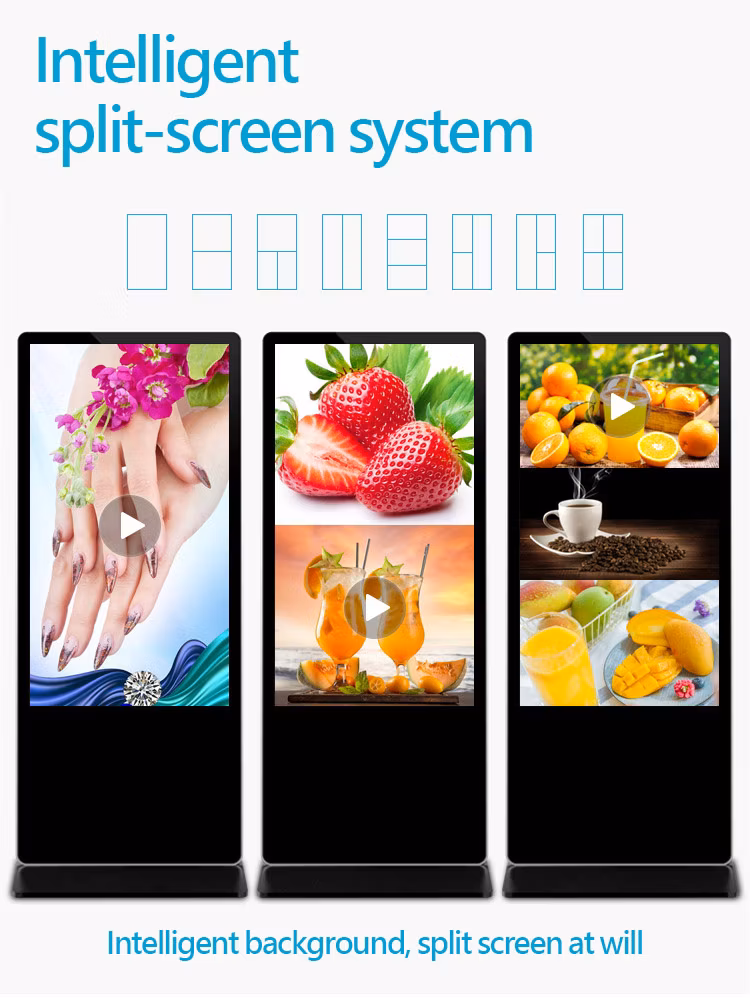 Interactive Display Signage LCD Display Monitor Indoor Advertising Vertical Screen TV Display Screen Full Color